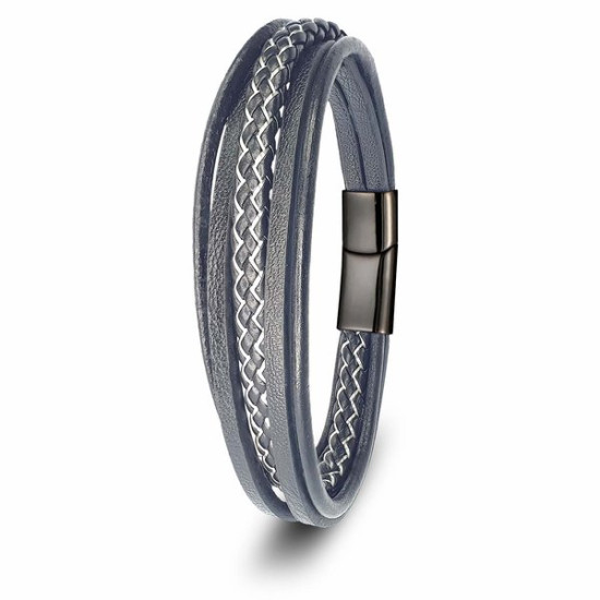 Siyah beyaz çoklu deri bileklik modeli Siyah beyaz çoklu deri erkek bileklik