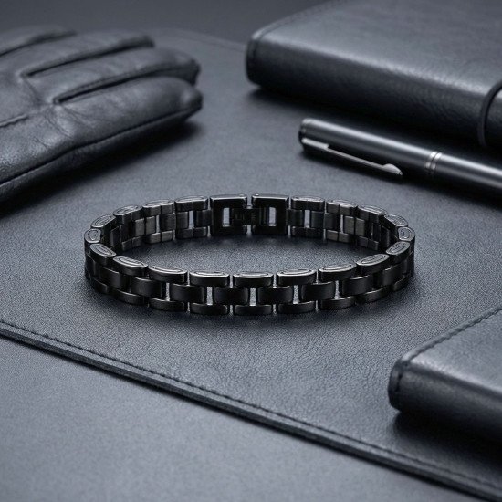 Premium Siyah Full Çelik Erkek Bileklik - Casera's Premium siyah full çelik erkek bileklik
