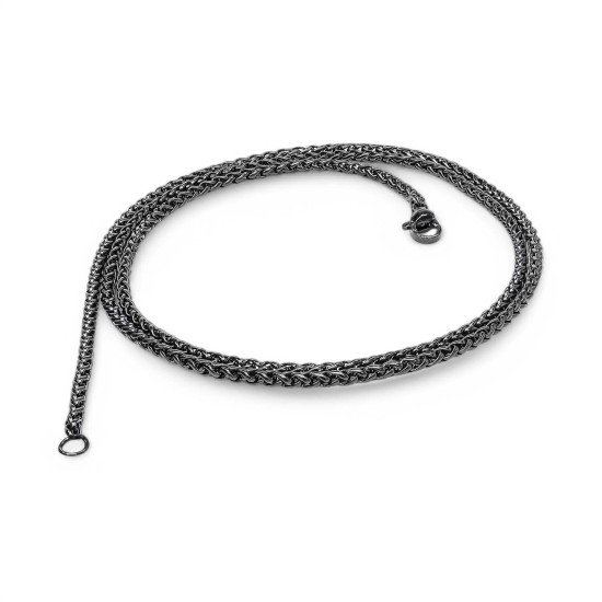 siyah çelik zincir erkek kolye 2.5mm