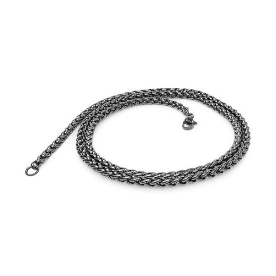 siyah çelik zincir erkek kolye 4mm