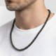 siyah çelik zincir erkek kolye 6mm