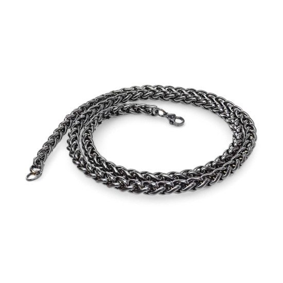 siyah çelik zincir erkek kolye 6mm