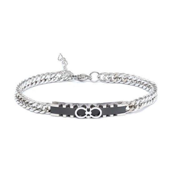 Sonsuzluk Motifli Çelik Erkek Bileklik