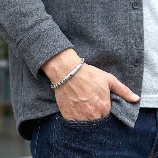 Premium tekli 4MM Arnavut model çelik zincir erkek bileklik