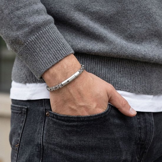 Premium tekli 4MM kral model çelik zincir erkek bileklik