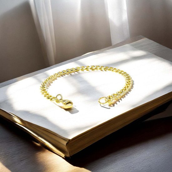 yassı mariner sarı çelik zincir erkek bileklik 1.6x6mm