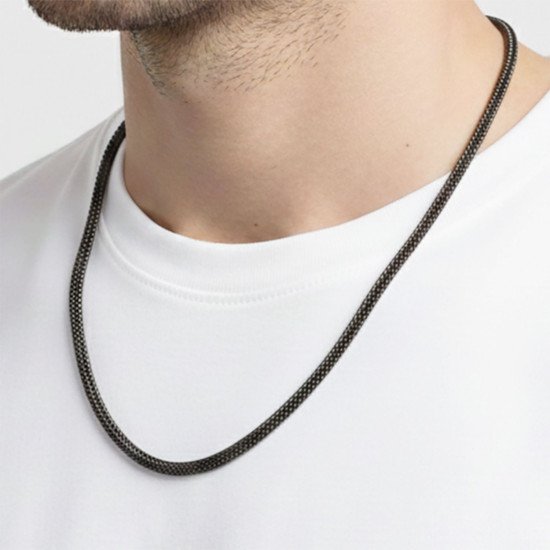 Yılan zincir modeli 2mm çelik erkek kolye