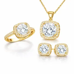 Gümüş Gold Kare Montür Kadın Set