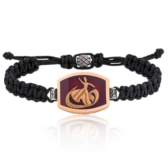 Gümüş Semazen Vav Desenli Makrome Erkek Bileklik Gümüş Semazen Vav Desenli Makrome Erkek Bileklik