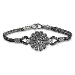 Gümüş Oksitli Papatya Kazaziye Bileklik