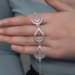 Gümüş Ay Dansı Telkari Kadın Bileklik