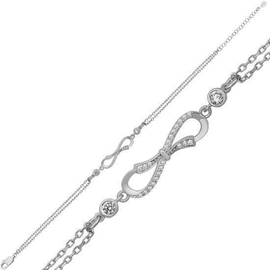 Gümüş Sonsuz Aşk Fiyonk Kadın Bileklik