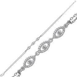 Gümüş Üçlü Mekik Model Kadın Bileklik