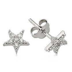 Gümüş Yıldız Çivili Küpe Gümüş Yıldız Çivili Küpe