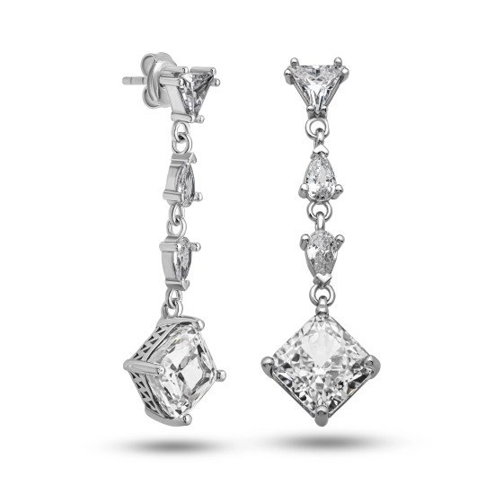 Gümüş Ice Cut Zirkon Taşlı Işıltılı Kadın Küpe Gümüş Ice Cut Zirkon Taşlı Işıltılı Kadın Küpe