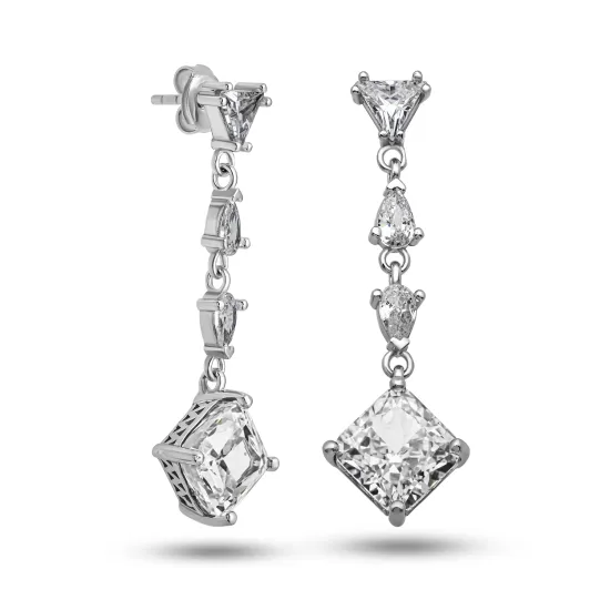 Gümüş Ice Cut Zirkon Taşlı Işıltılı Kadın Küpe Gümüş Ice Cut Zirkon Taşlı Işıltılı Kadın Küpe