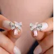 Gümüş Pembe Taşlı Fiyonk Kadın Küpe Gümüş Pembe Taşlı Fiyonk Kadın Küpe
