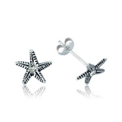 Gümüş Deniz Yıldızı Çivili Küpe Gümüş Deniz Yıldızı Çivili Küpe