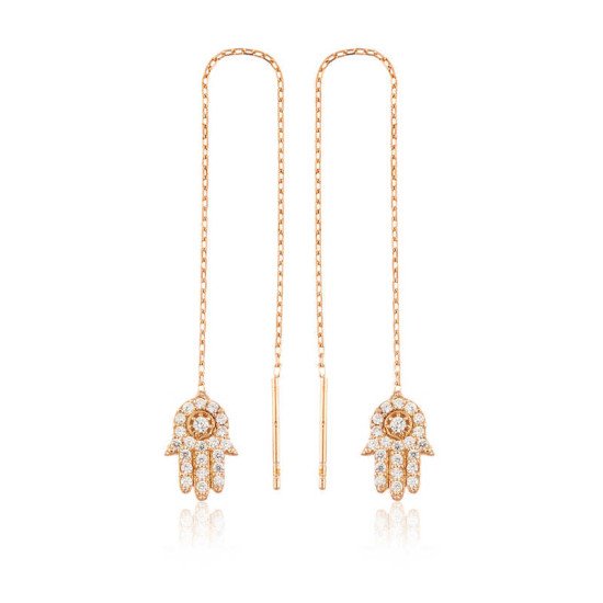 Gümüş Zincirli Fatma Ana Eli Küpe Gümüş Zincirli Fatma Ana Eli Küpe