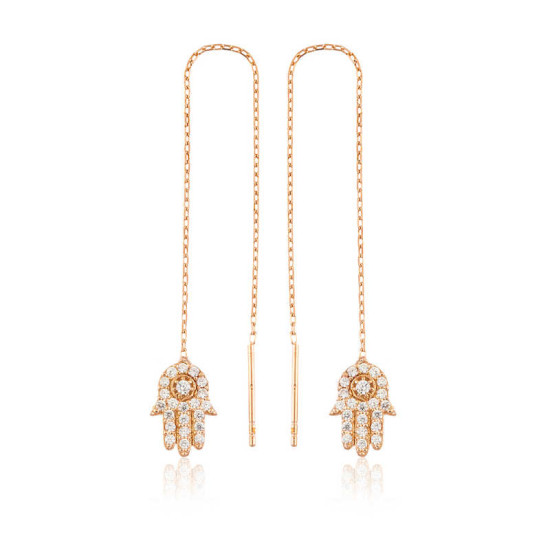 Gümüş Zincirli Fatma Ana Eli Küpe Gümüş Zincirli Fatma Ana Eli Küpe