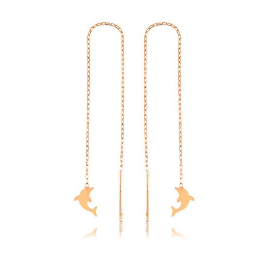 Gümüş Zincirli Yunus Balığı Küpe