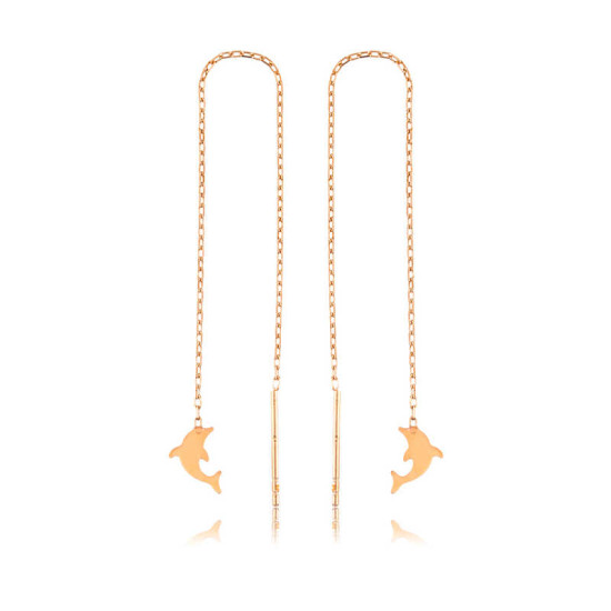 Gümüş Zincirli Yunus Balığı Küpe