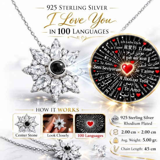 Gümüş 100 Dilde Seni Seviyorum Lotus Kadın Kolye Gümüş 100 Dilde Seni Seviyorum Lotus Kadın Kolye