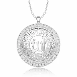 Gümüş Allah Yazılı Kadın Kolye