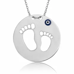 Gümüş Anne Bebek Ayak İzi Bayan Kolye
