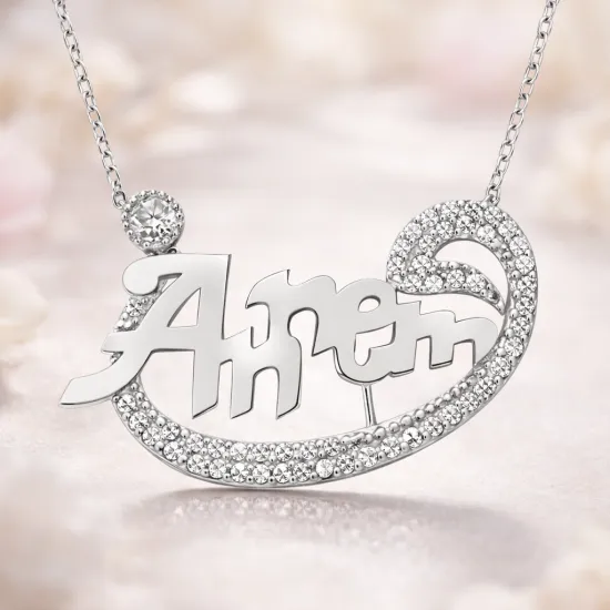 Gümüş Annem Vav Bayan Kolye