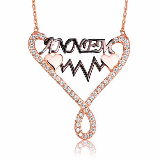 Gümüş Annem Yazılı Sonsuzluk Bayan Kolye Gümüş Annem Yazılı Sonsuzluk Bayan Kolye