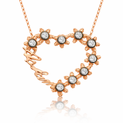 Gümüş Aşkım Yazılı Kalpli Bayan Kolye