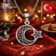 Gümüş Ay Yıldız Bayan Kolye