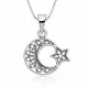 Gümüş Ay Yıldız Bayan Kolye