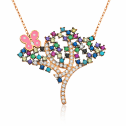 Gümüş Bahar Ağacı Bayan Kolye