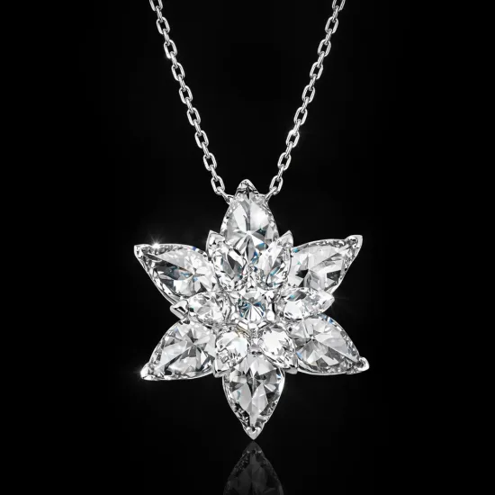 Gümüş Beyaz Lotus Çiçeği Bayan Kolye