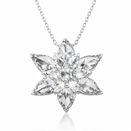 Gümüş Beyaz Lotus Çiçeği Bayan Kolye