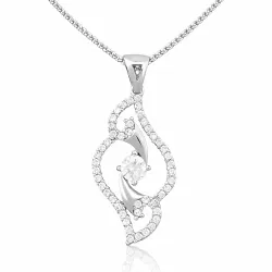 Gümüş Beyaz Taşlı Bayan Kolye