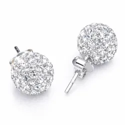 Gümüş Beyaz Taşlı Top Çivili Küpe Gümüş Beyaz Taşlı Top Çivili Küpe