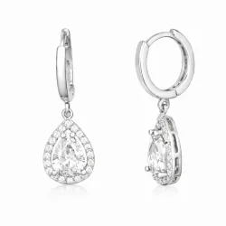 Gümüş Beyaz Zirkon Taşlı Damla Kadın Küpe Gümüş Beyaz Zirkon Taşlı Damla Kadın Küpe