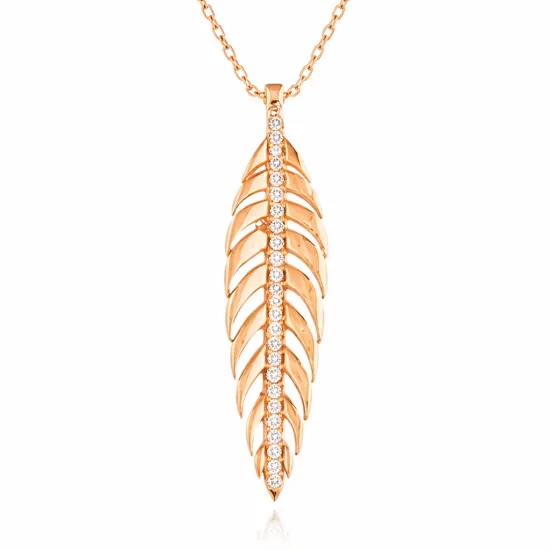 Gümüş Ceviz Yaprağı Bayan Kolye