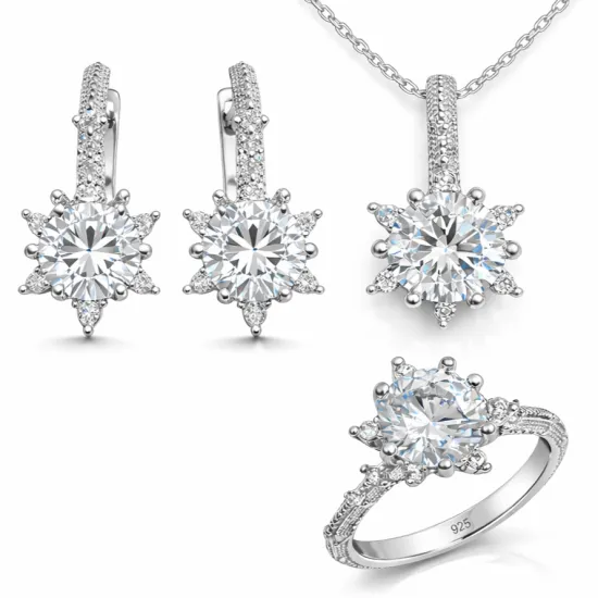 ​Gümüş Çiçek Desenli Kadın Set