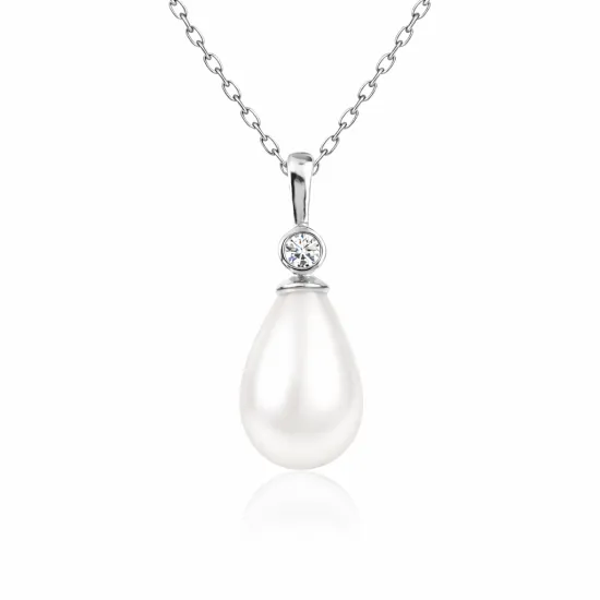 Gümüş Damla İnci Bayan Kolye