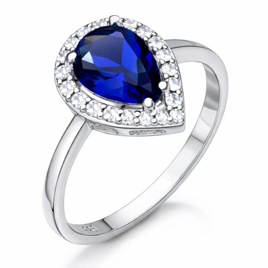 Gümüş Damla Safir Taşlı Kadın Yüzük Gümüş Damla Safir Taşlı Kadın Yüzük
