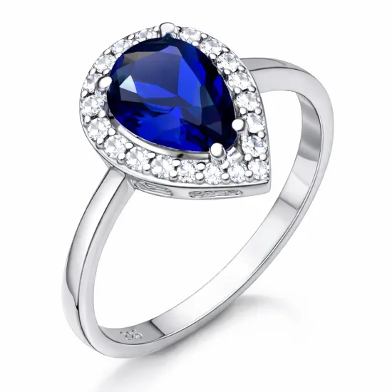 Gümüş Damla Safir Taşlı Kadın Yüzük Gümüş Damla Safir Taşlı Kadın Yüzük