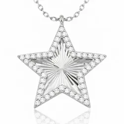 Gümüş Fırfır Desenli Yıldız Bayan Kolye