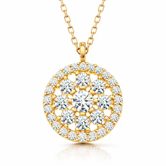 ​Gümüş Gold Çiçek Kadın Kolye