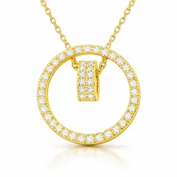 Gümüş Gold İç İçe Geçmiş Halka Kadın Kolye