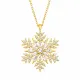 Gümüş Gold Kar Tanesi Kolye
