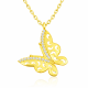 Gümüş Gold Kelebek Bayan Kolye